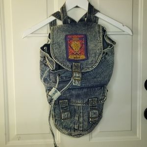Vintage-Style Denim Backpack